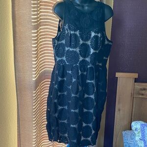 Adrianna Papell Black Floral Mini Dress